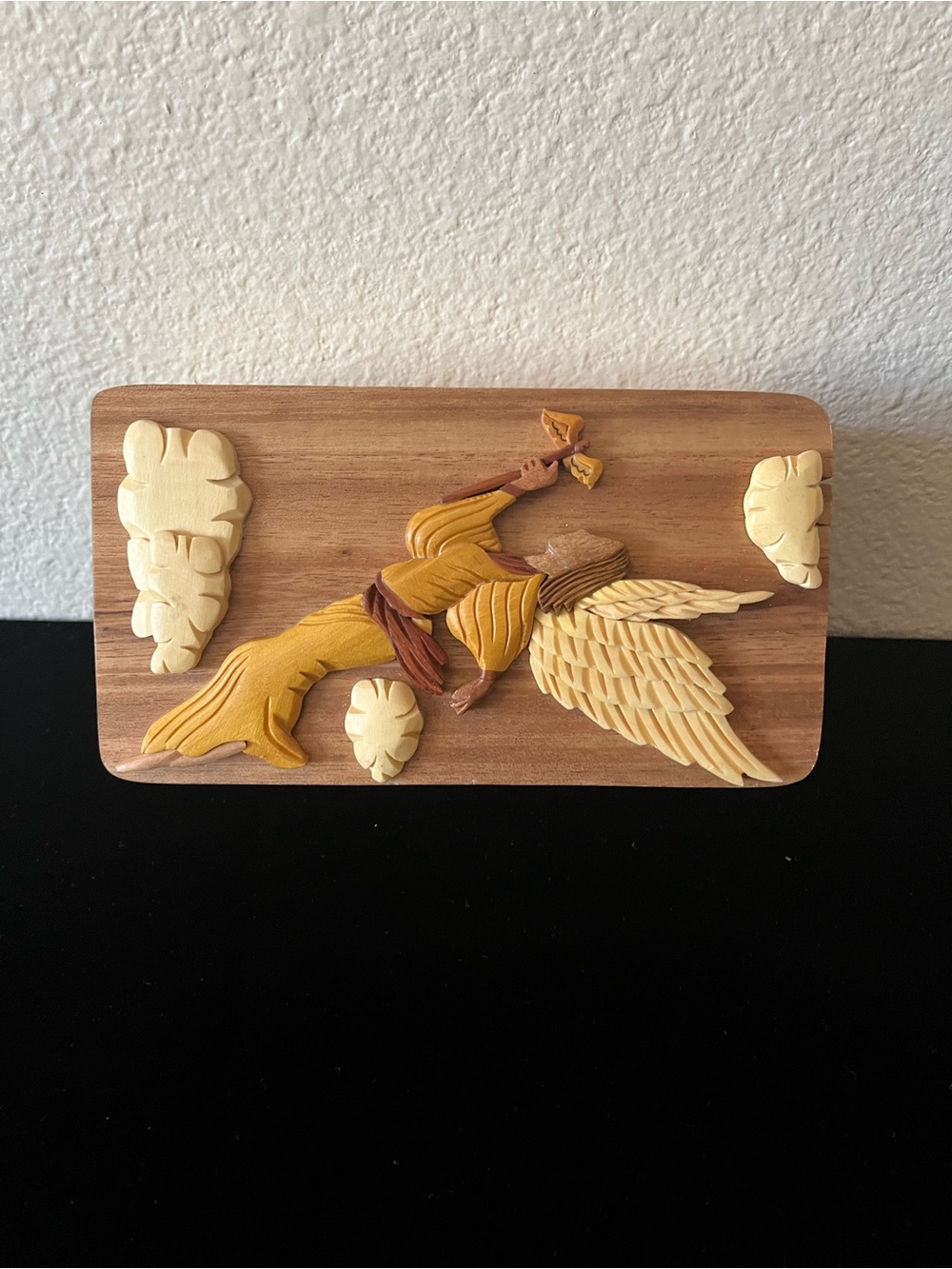 hand carved secret puzzle box Dan’s Healing Angel